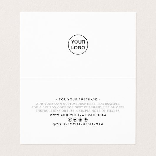 Logo de script Silver Foil Carte de remerciements (Intérieur déplié)