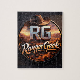 Logo de style western Range geek puzzle