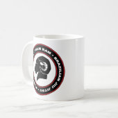 Logo de tasse de café de RAM, noir et rouge (Devant gauche)