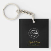 Logo de texte de marque personnalisé Porte-clés mo (Devant)