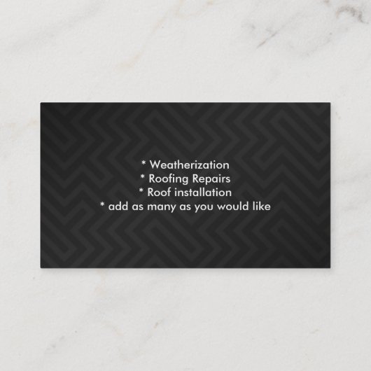 Logo de toit Carte de visite (Dos)