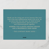 Logo de vacances joyeuses affaires feuille dorée t (Verso)