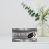 Logo de voiture Carte de visite industriel brossé  (Debout devant)