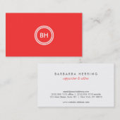 LOGO DE VOS INITIALES sur Carte de visite ROUGE (Devant / Derrière)