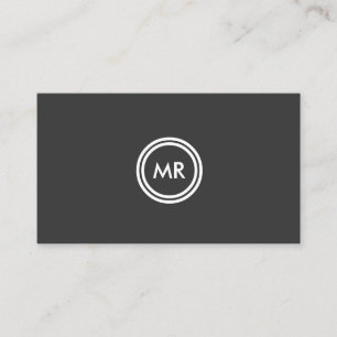 LOGO DE VOS INITIALES sur DK GRAY Carte de visite