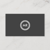 LOGO DE VOS INITIALES sur DK GRAY Carte de visite (Devant)