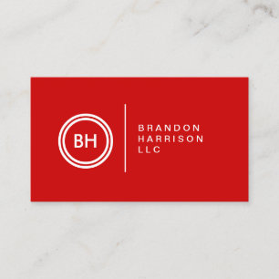LOGO DE VOS INITIALES sur le Carte de visite ROUGE