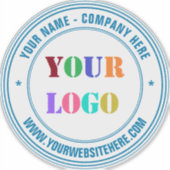 Logo de votre entreprise et Sticker de texte rond (Devant)