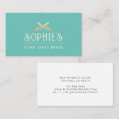 Logo d'Elegant Baker Carte de visite Turquoise (Devant / Derrière)