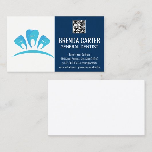 Logo Dental Teeth | Carte de visite du code d'anal (Devant / Derrière)