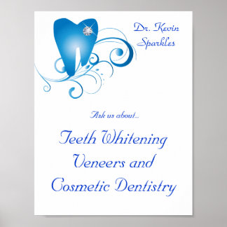 Logo Dentiste Poster Dent Blue Swirls Diamond