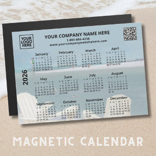Logo d'entreprise 2026 Magnet Calendrier QR Beach