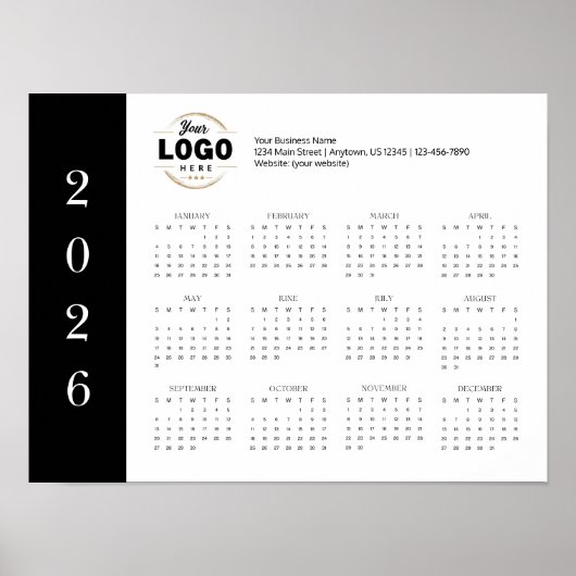 Logo d'entreprise 2026 Poster du calendrier mural  (Devant)