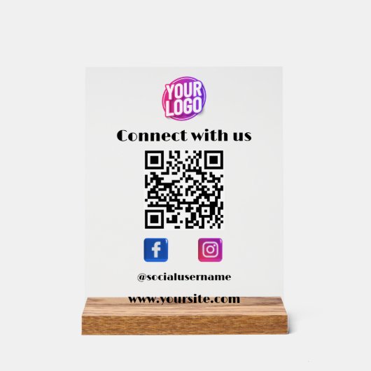 Logo d'entreprise avec QR Code et Social Media Bla (Recto)