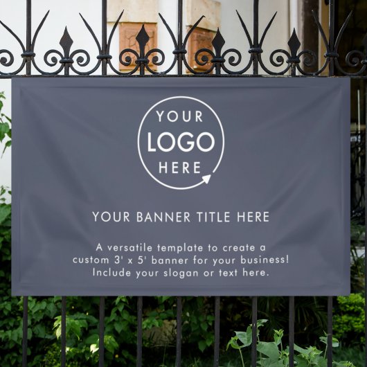 Logo d'entreprise | Bannière de 5' Navy Blue Profe