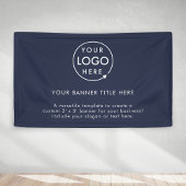 Logo d'entreprise | Bannière de 5' Navy Blue Profe