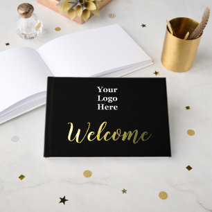 Logo d'entreprise Black Elegant Gold Script Bienve