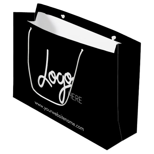 Logo d'entreprise Black Large Cadeau Sac (Devant Angle)