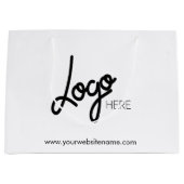Logo d'entreprise Blanc Grand sac cadeau (Devant)