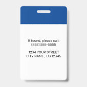 Logo d'entreprise bleu personnalisé - Badge d'ID p (Back)