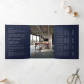 Logo d'entreprise Brochure pliée bleu marine (Intérieur)