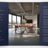 Logo d'entreprise Brochure pliée bleu marine (Intérieur au milieu)
