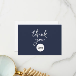 Logo d'entreprise Carte de remerciements bleu mari