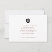 Logo d'entreprise Carte de vacances Noël Scandi (Dos)