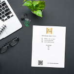 Logo d'entreprise code qr texte personnalisé<br><div class="desc">Fond blanc. Personnalisez et ajoutez votre logo,  votre nom,  votre adresse,  votre texte,  votre propre code QR. Vous pouvez également ajouter du texte au verso.</div>