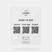 Logo d'entreprise de code QR de paiement sans cont (Recto)