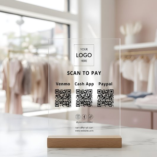 Logo d'entreprise de code QR de paiement sans cont