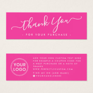 Logo d'entreprise en script rose chaud merci insér