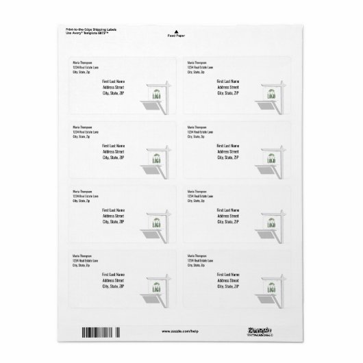 Logo d'entreprise Étiquette de adresse simple (Feuille entière)