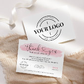 Logo d'entreprise Merci rose vif Coeur de script