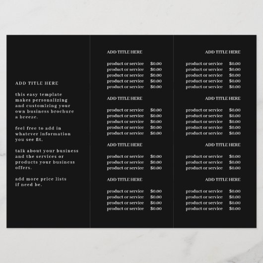 Logo d'entreprise moderne Brochure triple noire (Dos)