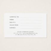 Logo d'entreprise moderne élégant certificat cadea (Dos)