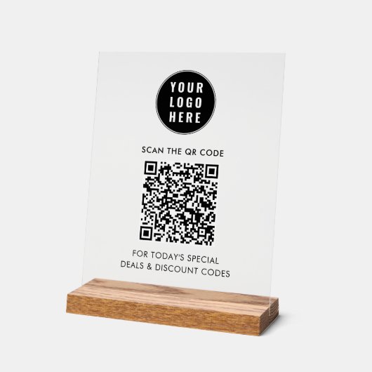 Logo d'entreprise moderne et code QR personnalisé (Angle)