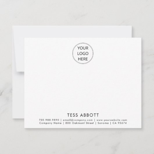 Logo D'Entreprise Moderne Et Nom Carte À Note Plat (Devant)