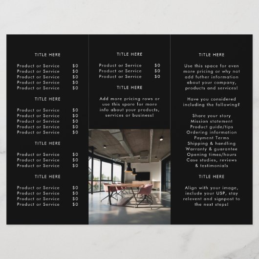 Logo d'entreprise moderne Photo noire Brochure Tri (Dos)