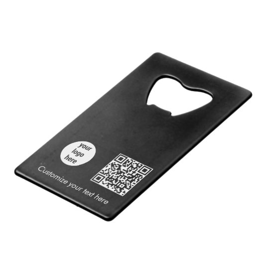 Logo d'entreprise noir - Code QR promotionnel Text (Devant Angle)
