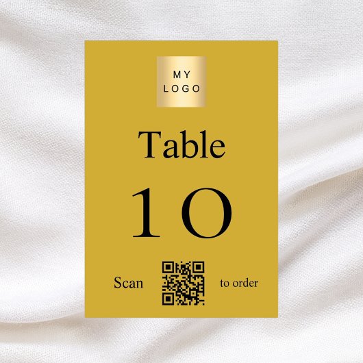 Logo d'entreprise noir or QR code numéro de table