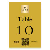 Logo d'entreprise noir or QR code numéro de table (Dos)
