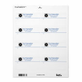 Logo d'entreprise personnalisé bleu Étiquettes d'e (Feuille entière)