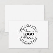 Logo d'entreprise personnalisé Carte de remercieme (Devant / Derrière)
