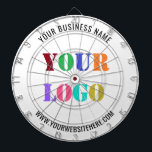 Logo d'entreprise personnalisé et Cible de flechet<br><div class="desc">Couleurs et polices personnalisées - Concevez vos propres tableaux de bord personnalisés avec votre entreprise Logo et nom Site Web ou texte personnalisé Entreprise Promotionnel ou moderne Cible de flechettes personnelle / cadeau - Faites votre propre design - Ajoutez votre logo - Image - Photo ou QR Code / et...</div>