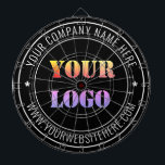 Logo d'entreprise personnalisé et Cible de flechet<br><div class="desc">Couleurs et polices personnalisées - Concevez votre propre Cible de flechettes personnalisée avec votre entreprise Nom de logo Site Web ou Texte personnalisé Promotionnel Tableau de bord d'entreprise Cadeau - Ajouter votre logo - Image ou QR Code - Photo / Nom - Entreprise / Site - Information / Plus -...</div>
