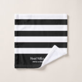 Logo d'entreprise personnalisé - Grilles noir et b (Gant de toilette)