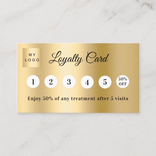 Logo d'entreprise photo or QR code carte de fidéli (Devant)