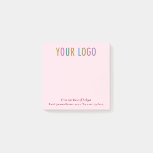 Logo d'entreprise Pink Post-it® Notes du bureau de (Devant)