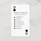 Logo d'entreprise Pique Unique Jouer Carte de visi (Dos)